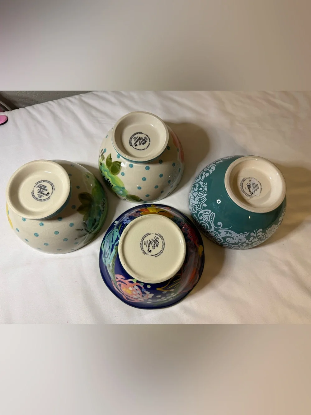 The Pioneer Woman Floral and Polka Dot Ceramic Cereal Bowls